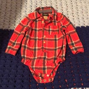 18M Plaid Long Sleeve Onesie